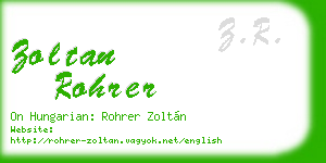 zoltan rohrer business card